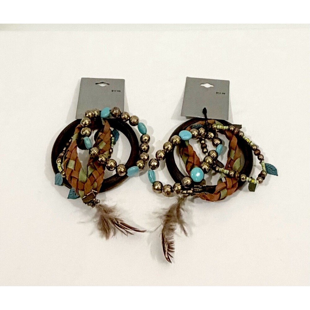 Two Boho Multi-Piece Bracelet and Bangle Sets